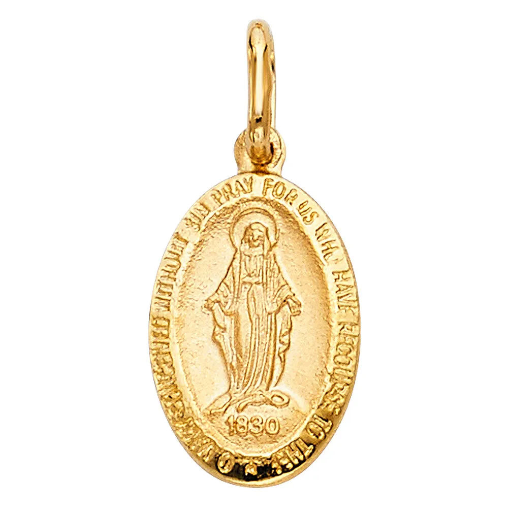 14K Gold 1830 Guadalupe Religious Pendant