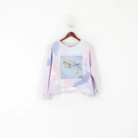 Ariana Grande Women M 12/14 Sweatshirt Pink Faded Oversize Cropped Graphic Top