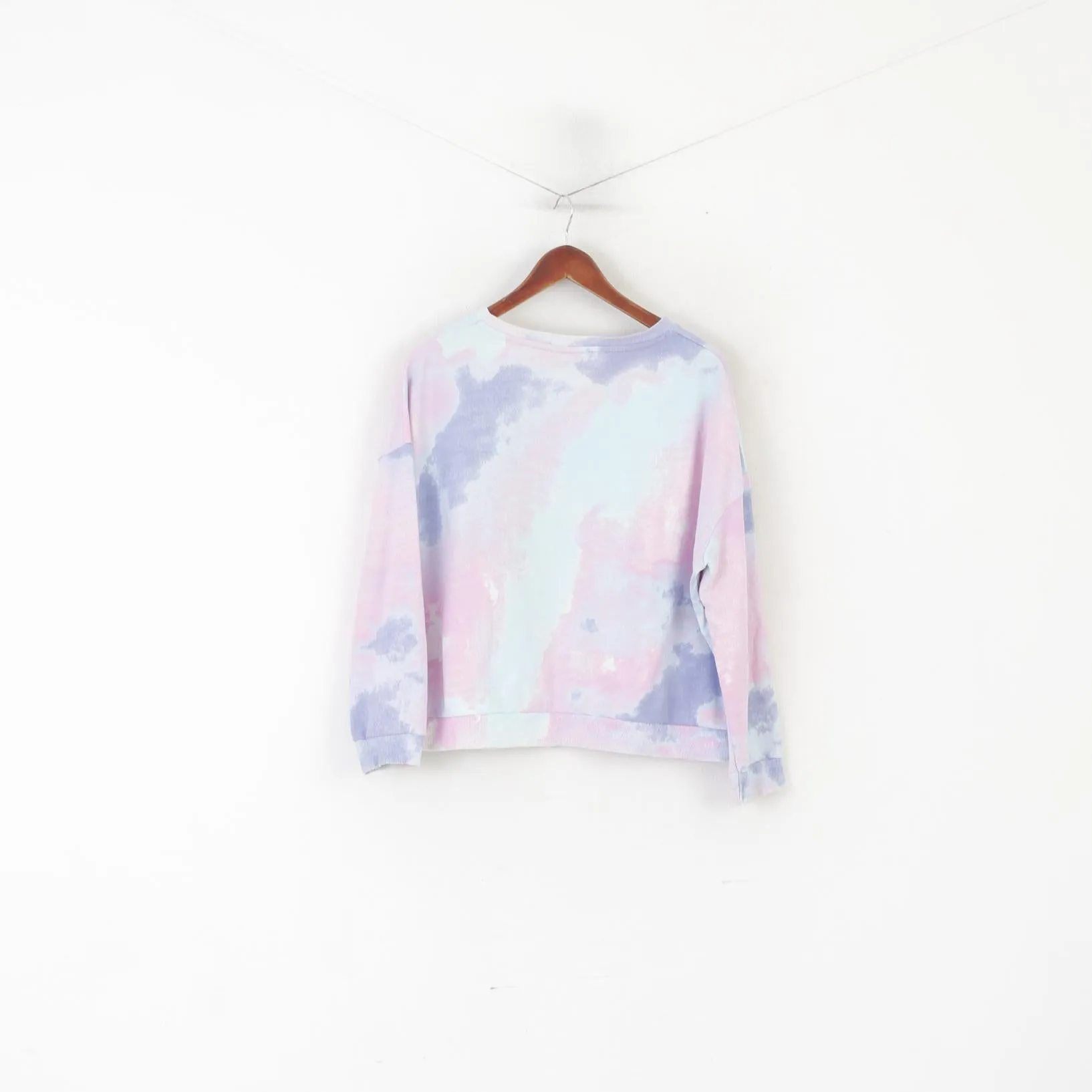 Ariana Grande Women M 12/14 Sweatshirt Pink Faded Oversize Cropped Graphic Top