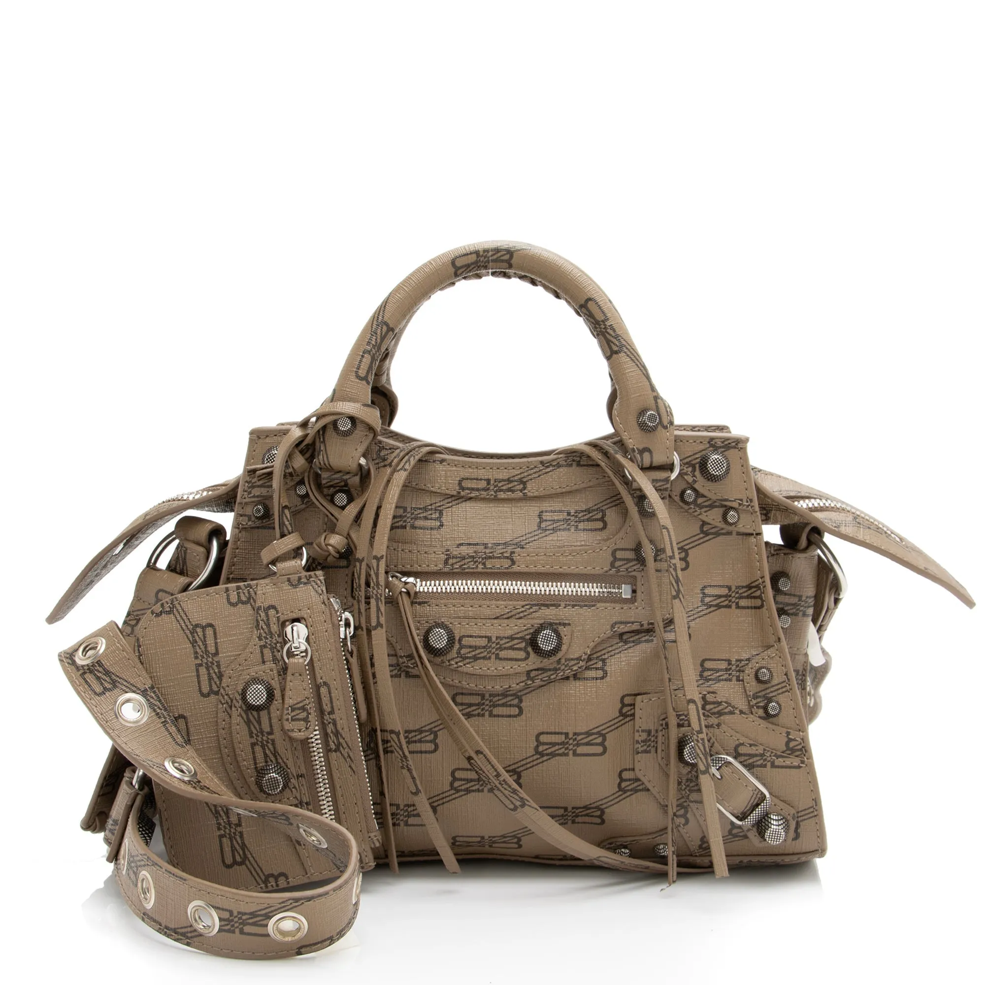 Balenciaga BB Monogram Canvas Signature Neo Cagole City XS Satchel