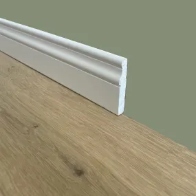 bancale da 100 metri lineari di  Battiscopa in Legno Massello Ducale 60x10mm  Laccato Bianco