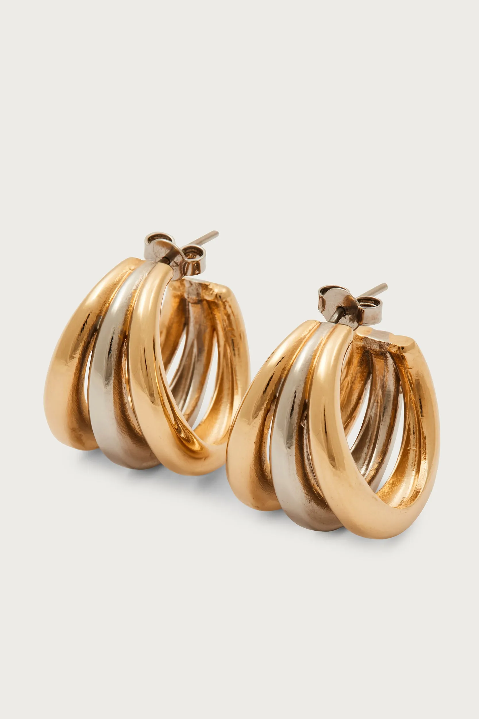 Boucles d'oreilles Eliette doré et argenté