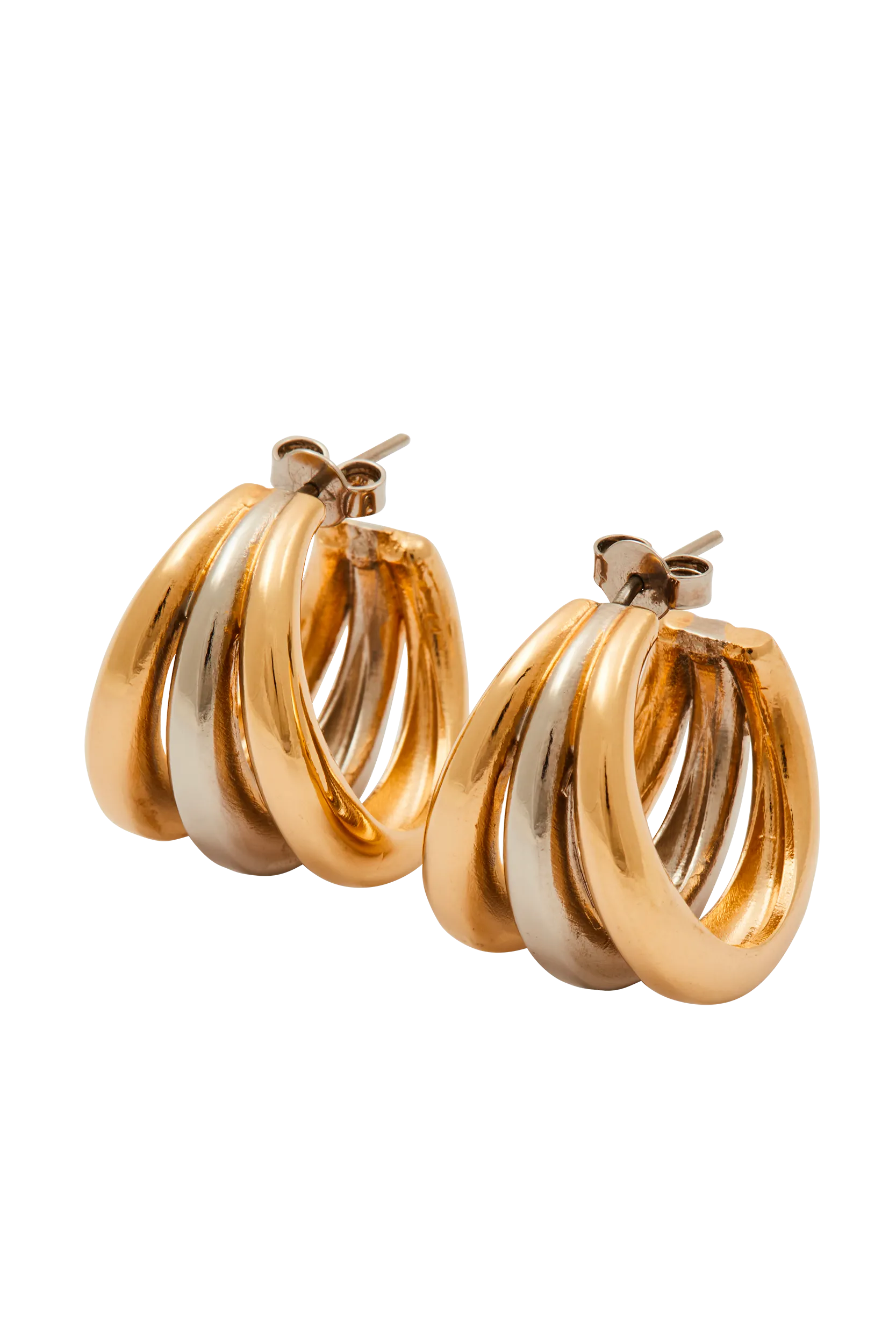 Boucles d'oreilles Eliette doré et argenté