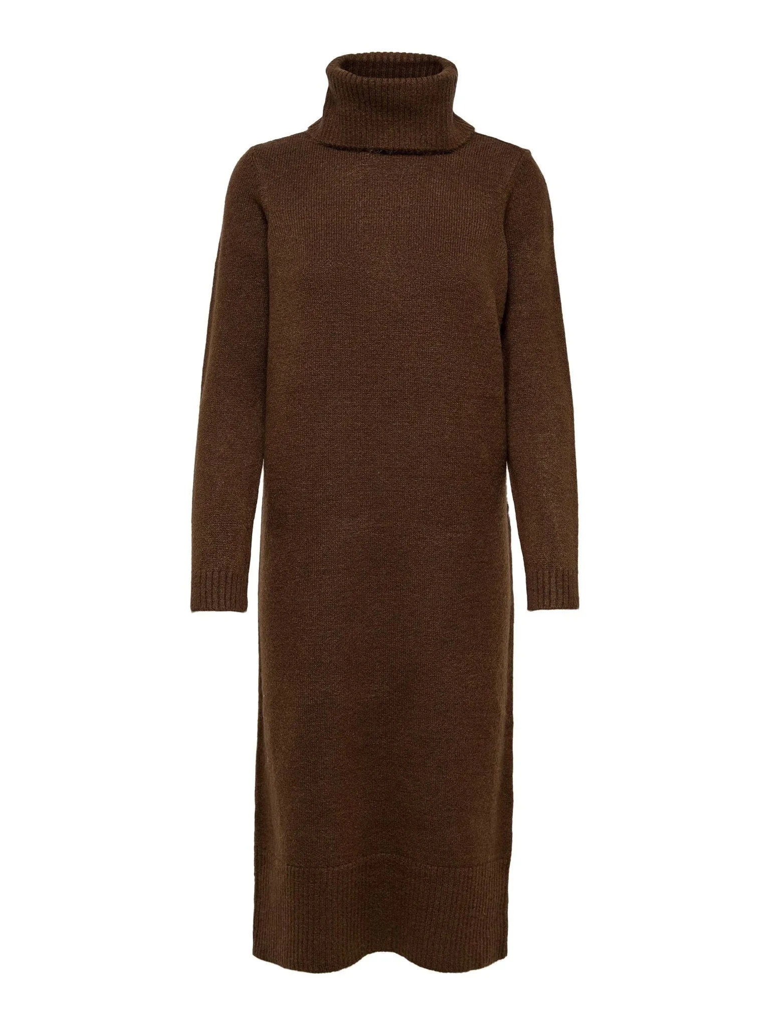 Brandie Roll Neck Dress - Chicory Coffee