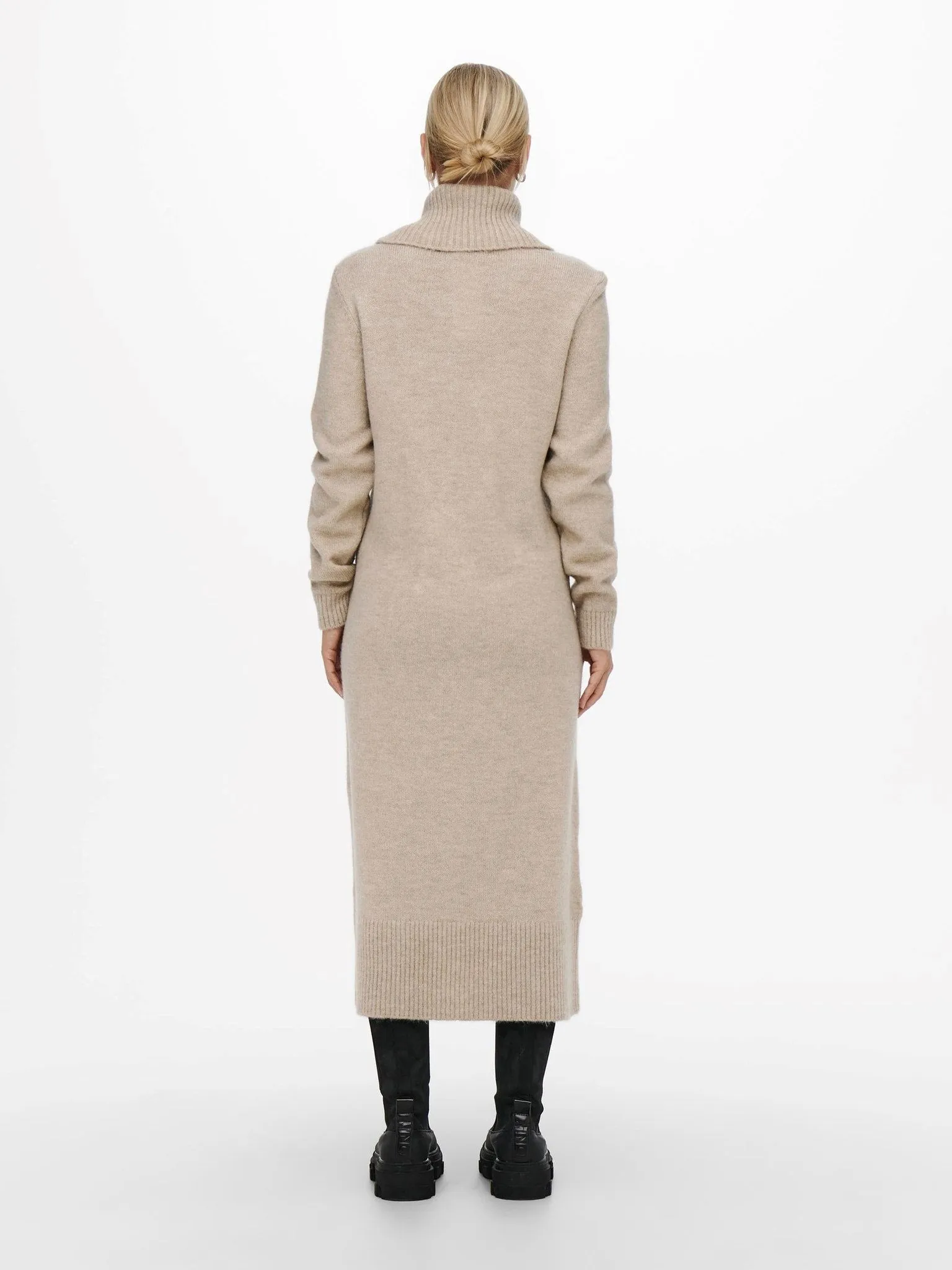 Brandie Roll Neck Dress - Pumice Stone