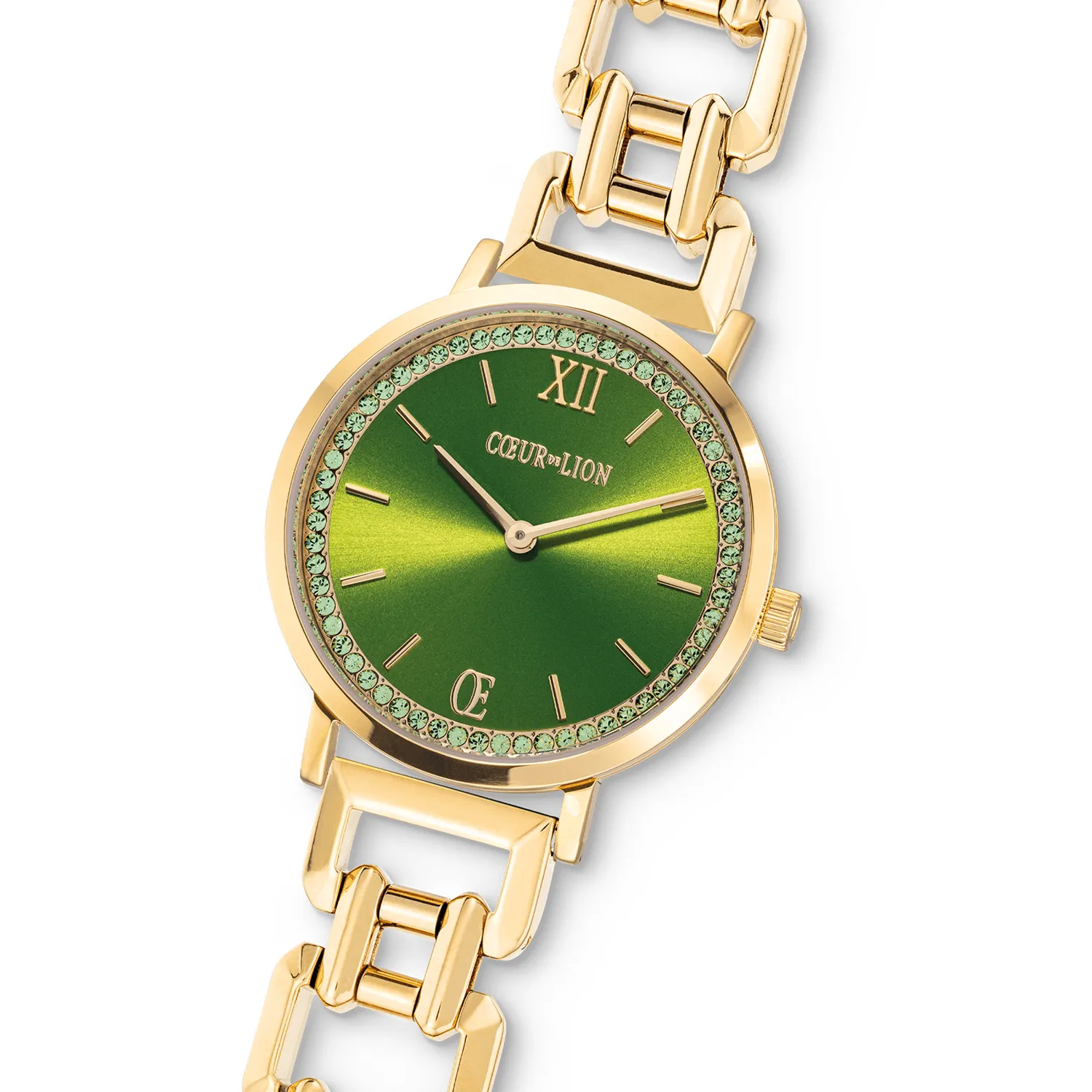 Coeur De Lion Gold and Green Sparkling Statement Watch