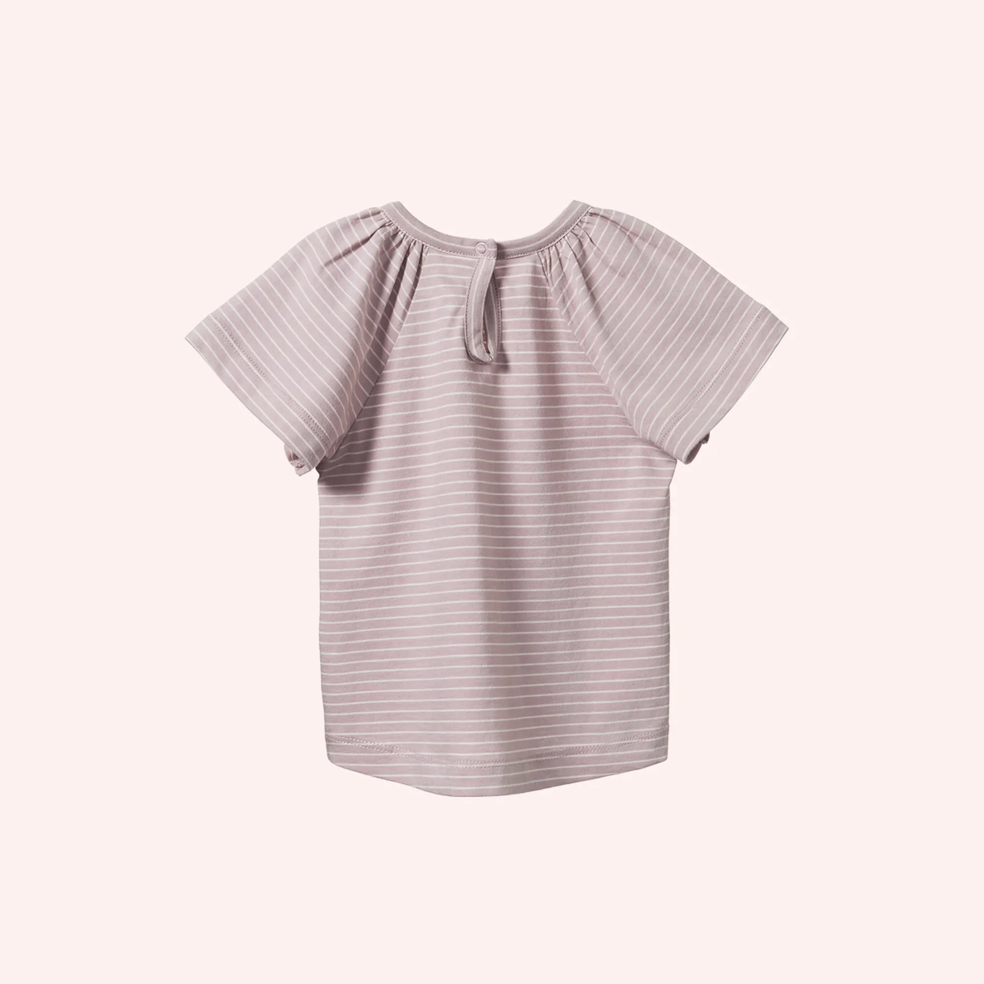 Faye Tee - Lilac/Natural Pinstripe