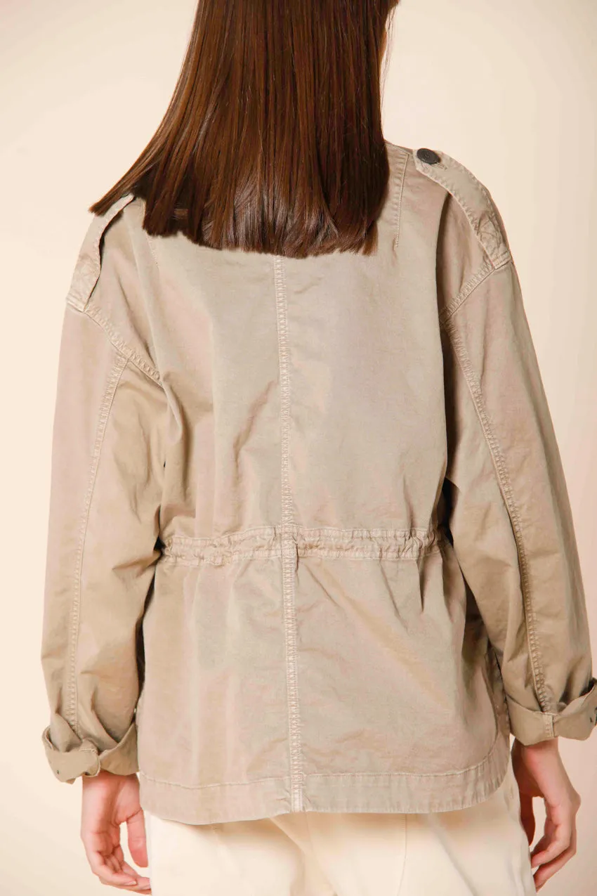 Florance field jacket donna in twill con ricamo sulla tasca