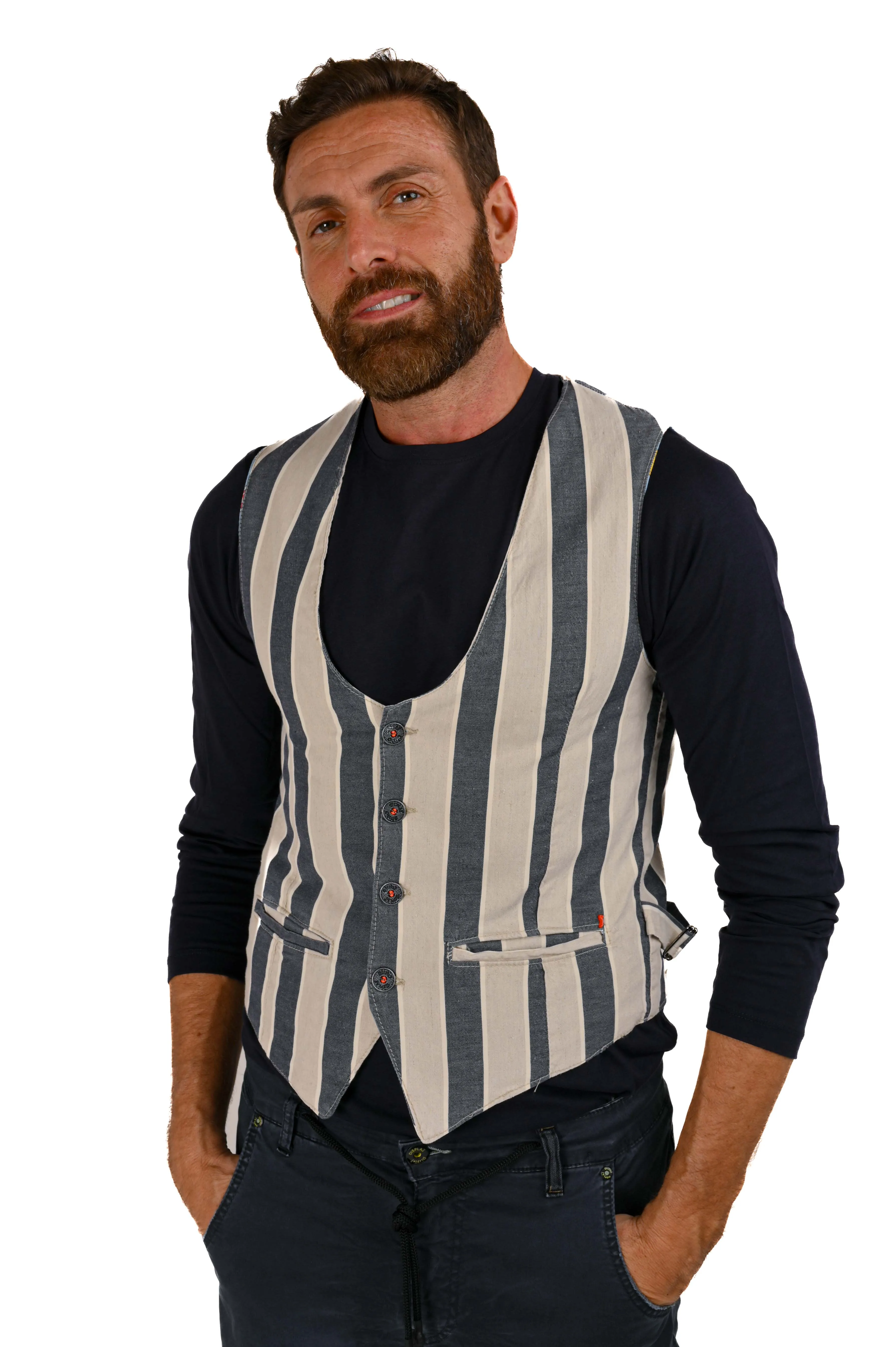 Gilet in cotone regular Raz Cobi Lino SS22