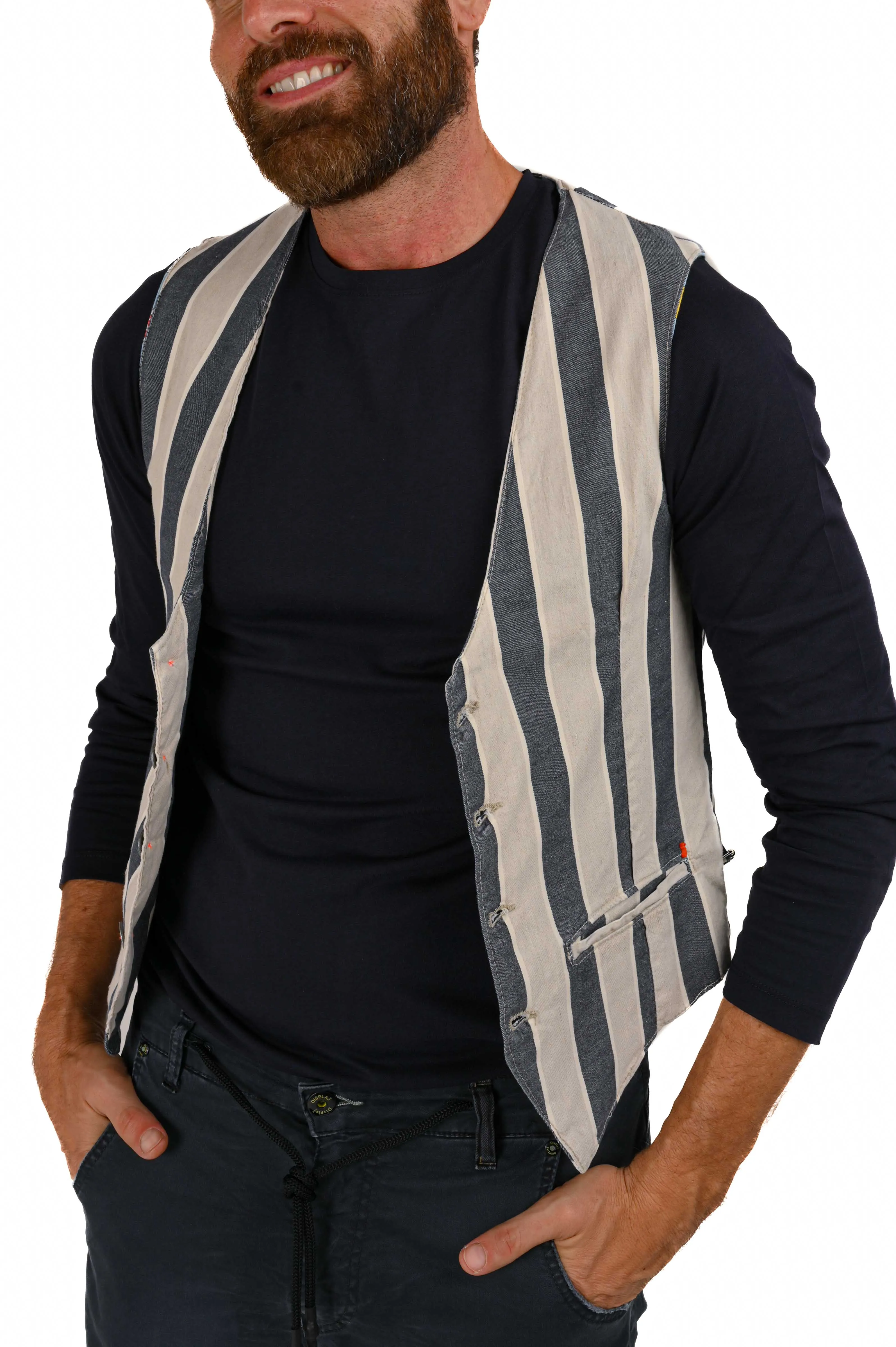 Gilet in cotone regular Raz Cobi Lino SS22