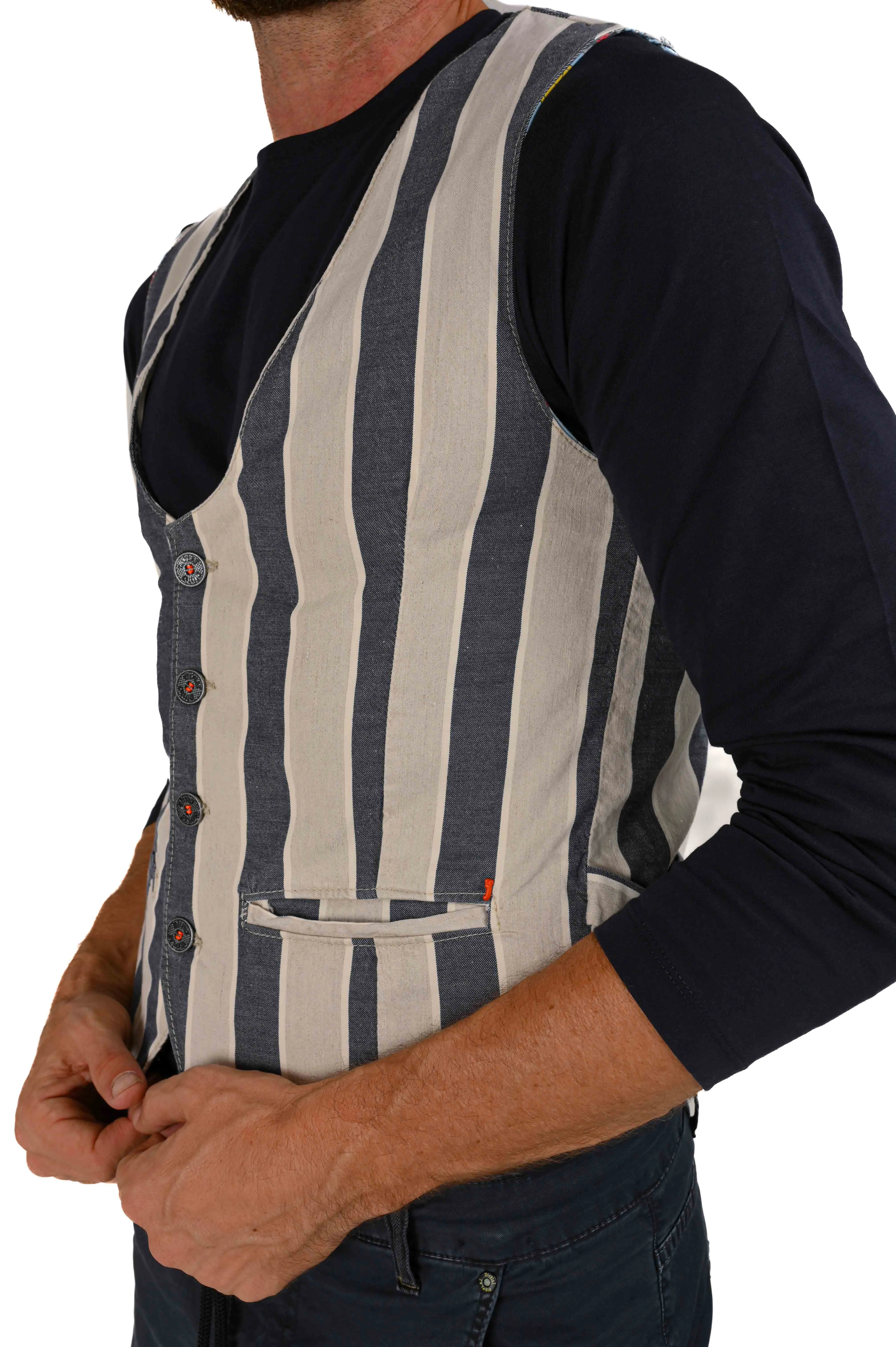 Gilet in cotone regular Raz Cobi Lino SS22