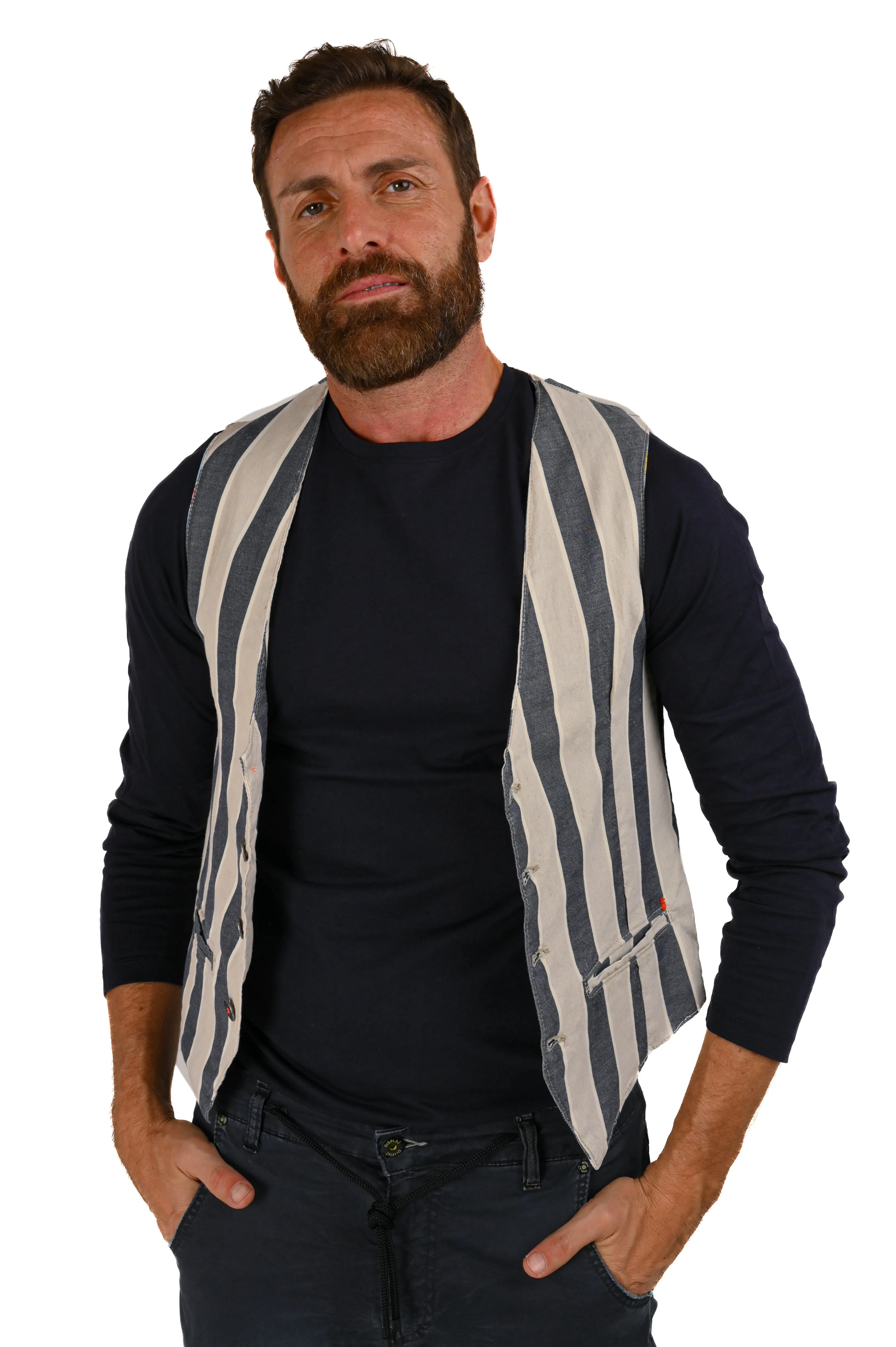 Gilet in cotone regular Raz Cobi Lino SS22