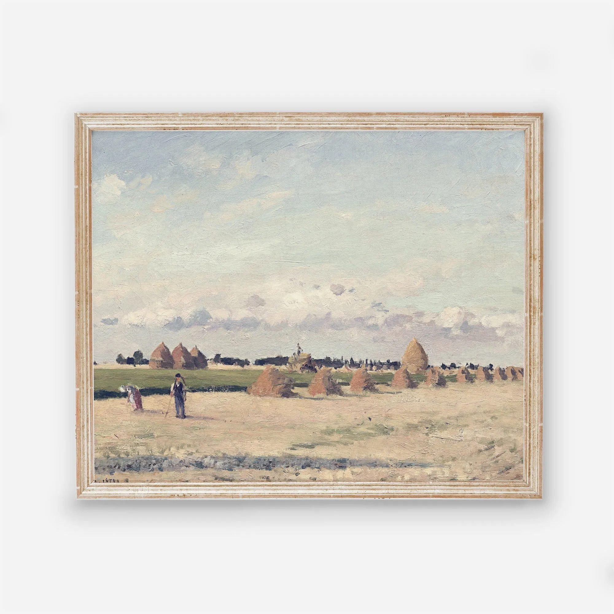 Hay field Ile de France - Vintage Farmhouse Wall Art