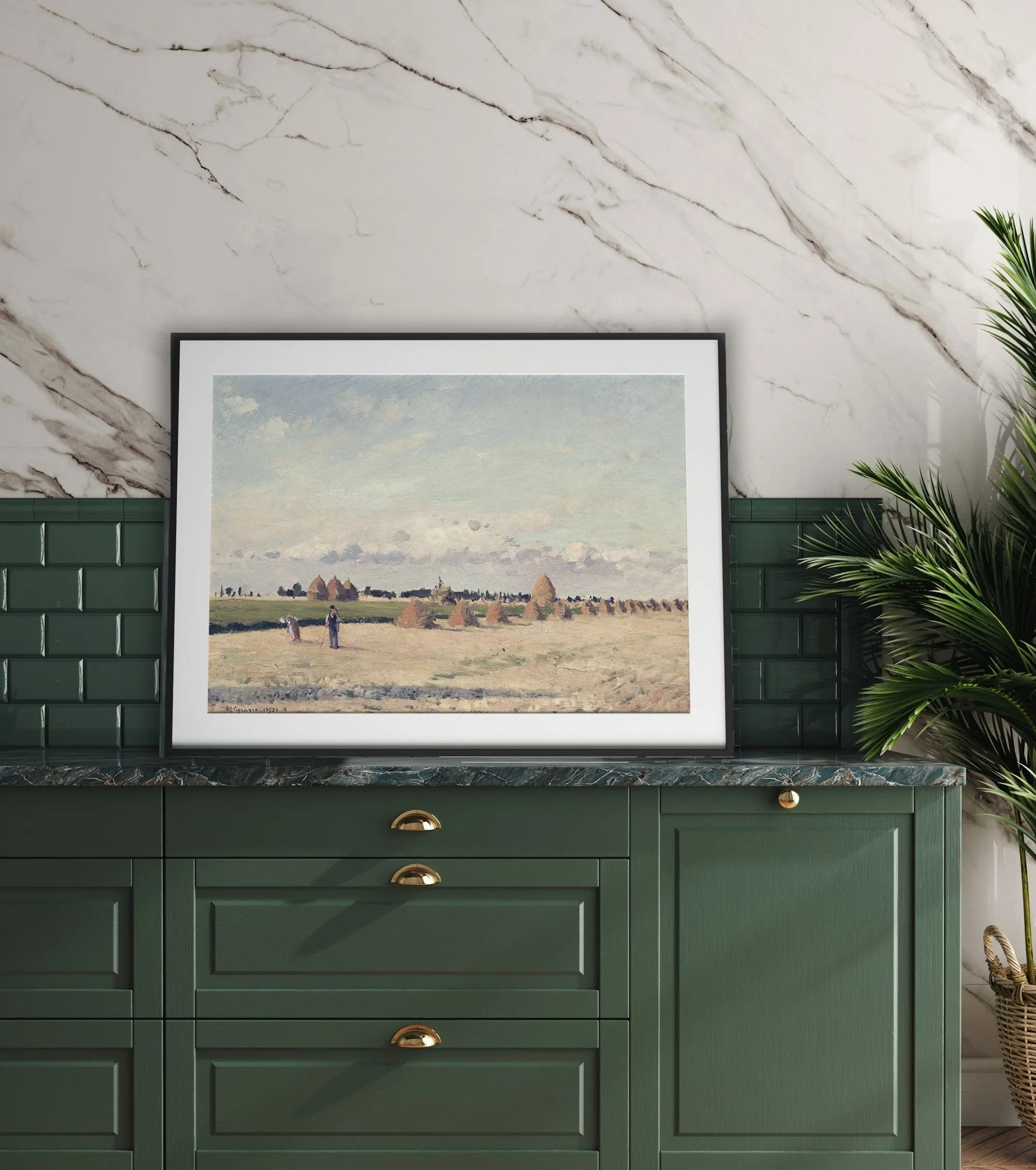 Hay field Ile de France - Vintage Farmhouse Wall Art