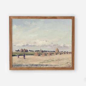 Hay field Ile de France - Vintage Farmhouse Wall Art