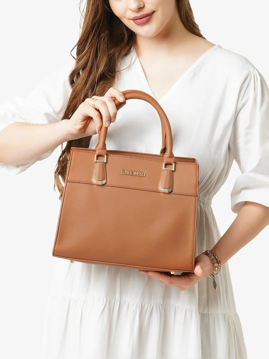 Lavie Luxe Celie Tan Medium Women's Satchel