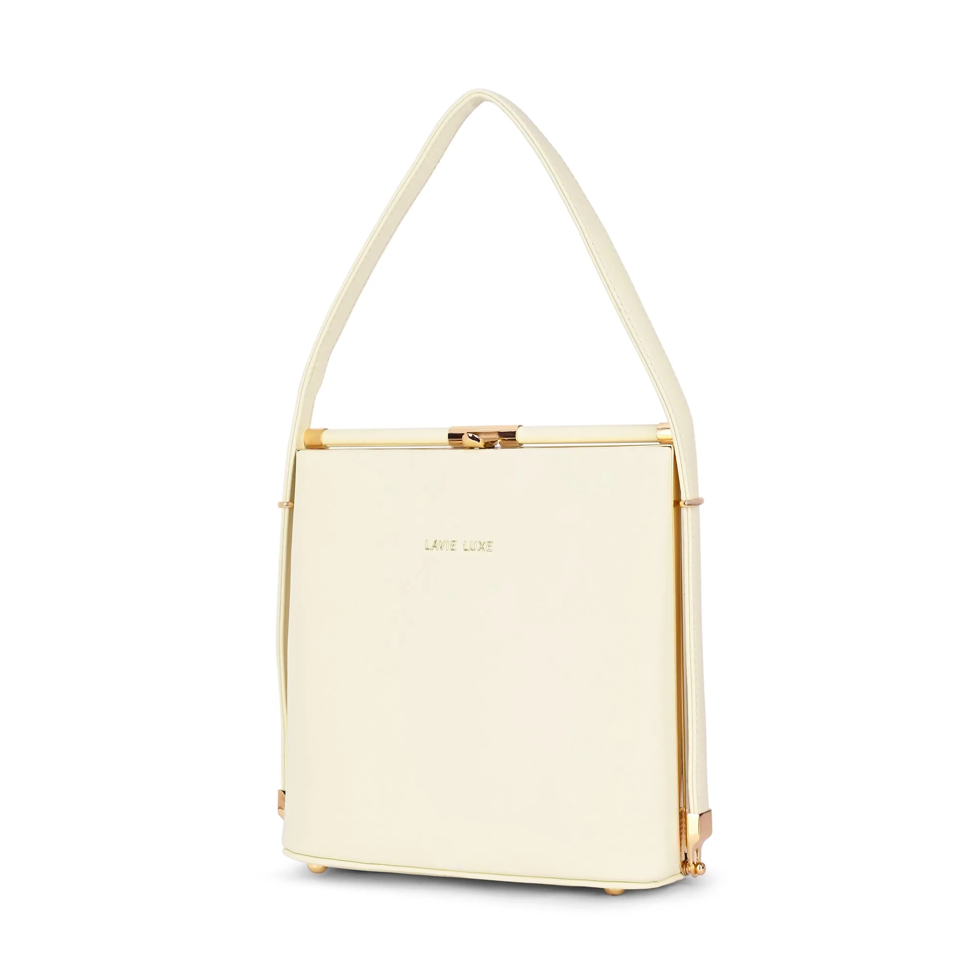 Lavie Luxe Glare Offwhite Medium Women's Framed Bag