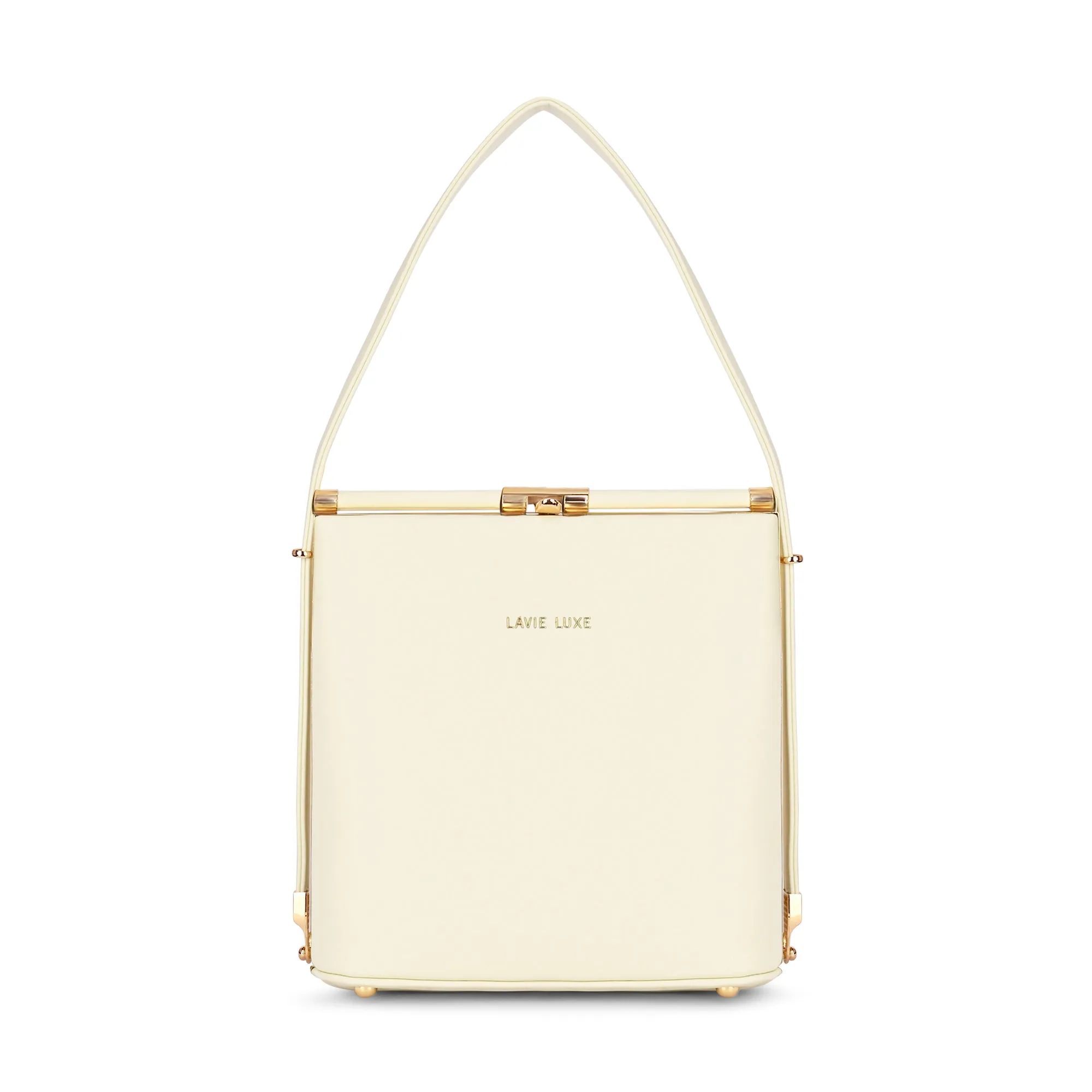 Lavie Luxe Glare Offwhite Medium Women's Framed Bag