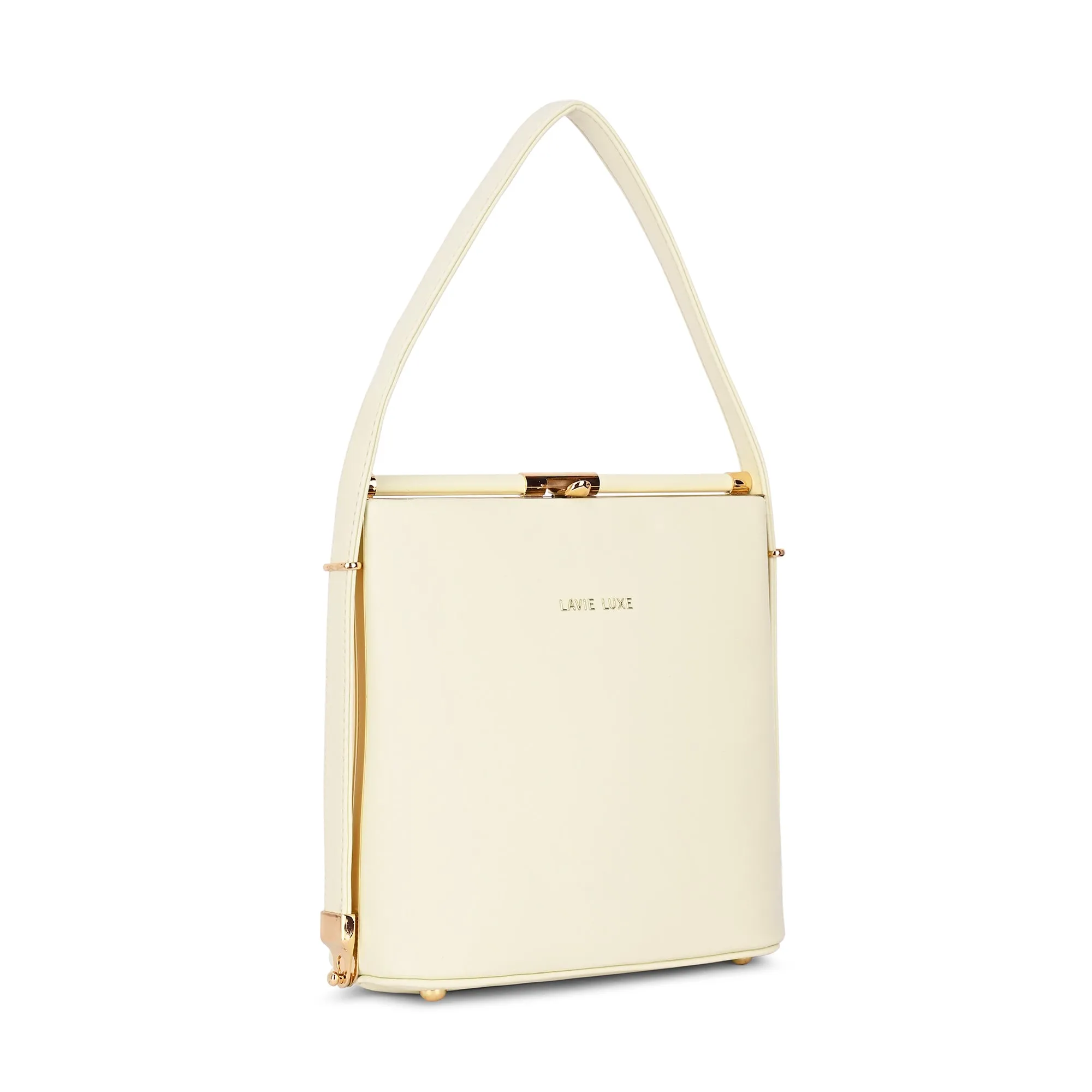 Lavie Luxe Glare Offwhite Medium Women's Framed Bag