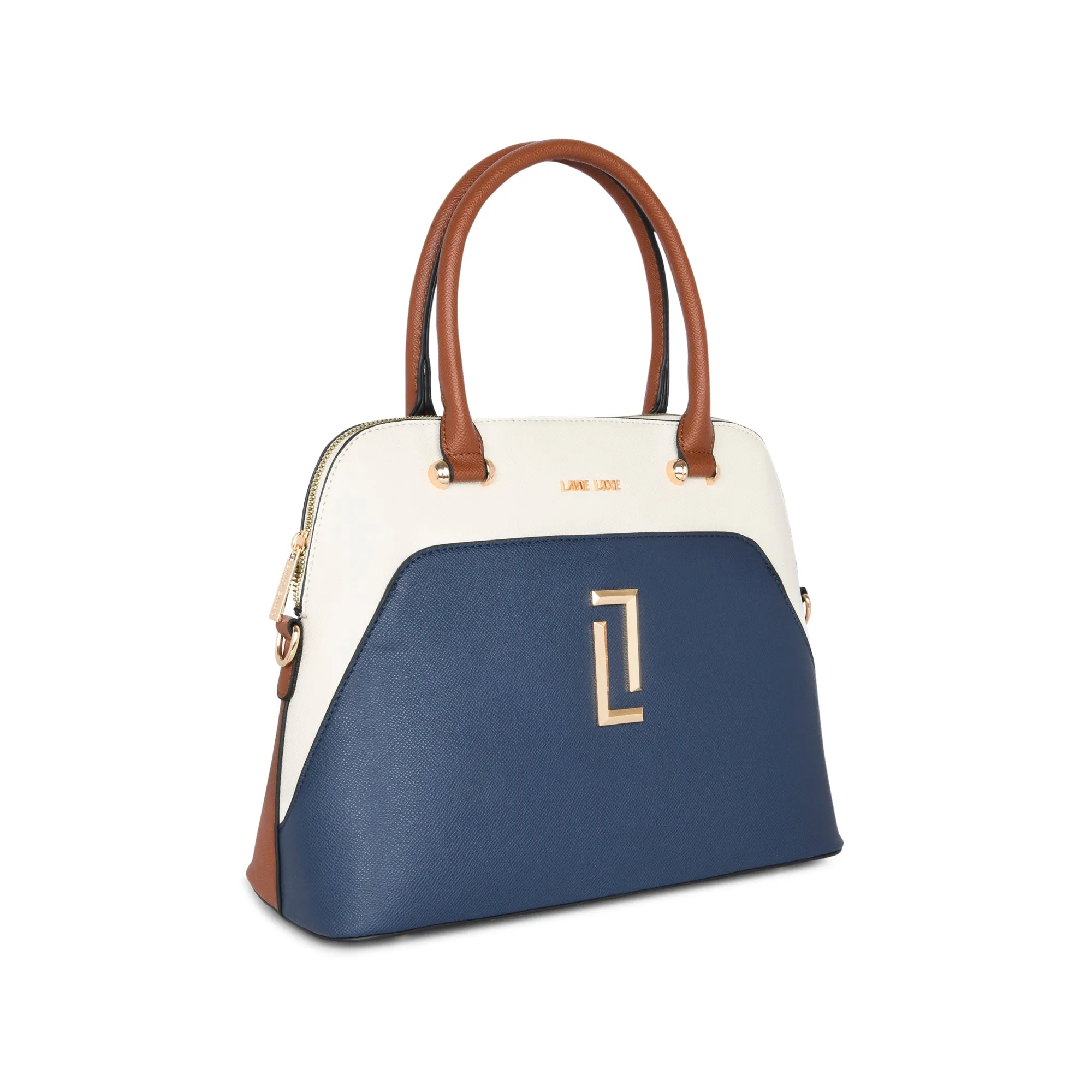 Lavie Luxe Trapez Navy Medium Women's Satchel