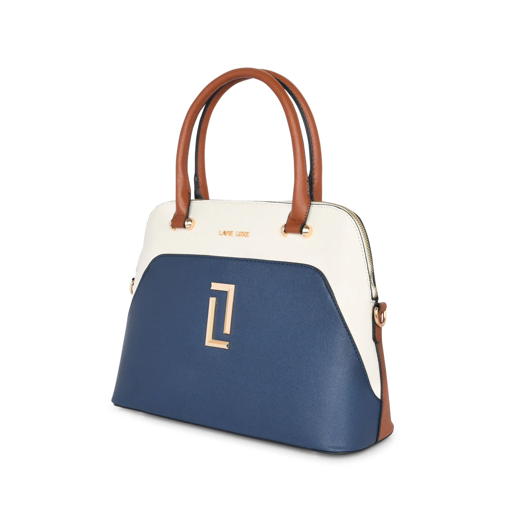 Lavie Luxe Trapez Navy Medium Women's Satchel