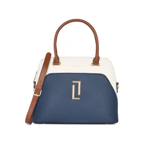 Lavie Luxe Trapez Navy Medium Women's Satchel