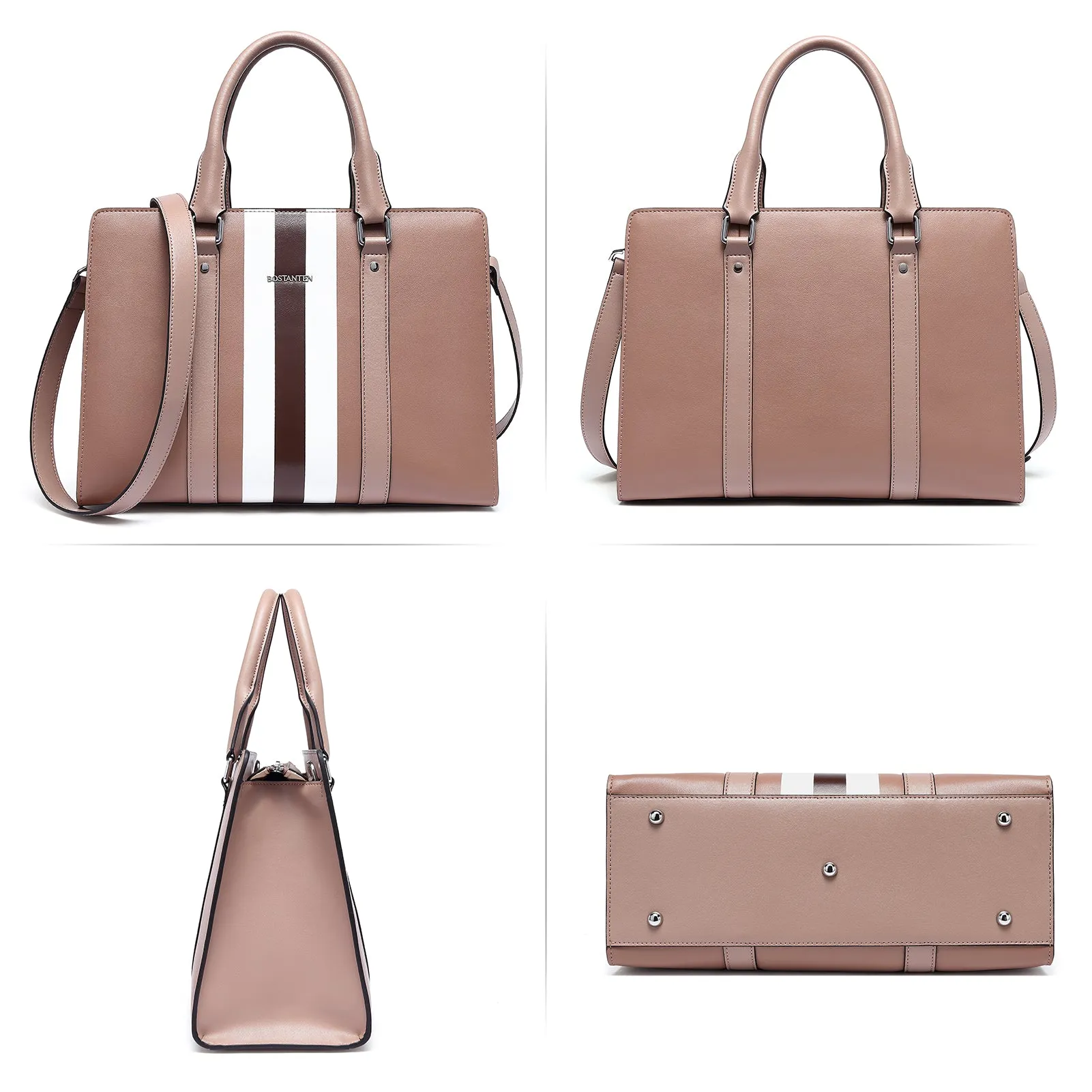 Nevin Striped Print Women's Leather Tote Bag —— Elegant Urban