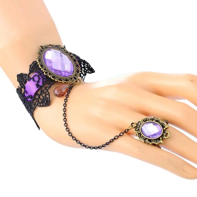 Purple Jewelry Lace Chain Bracelet