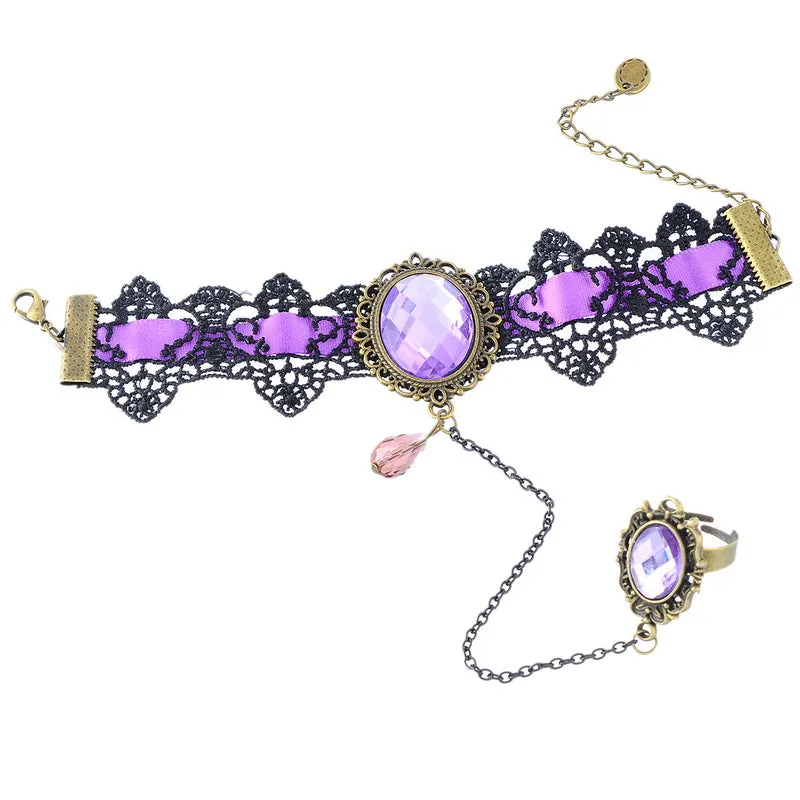 Purple Jewelry Lace Chain Bracelet