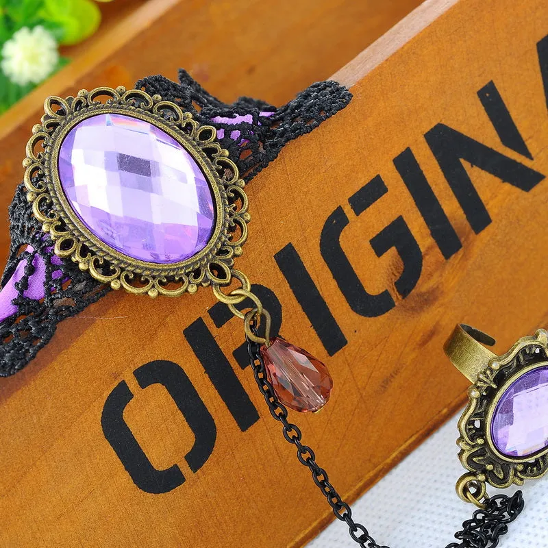 Purple Jewelry Lace Chain Bracelet