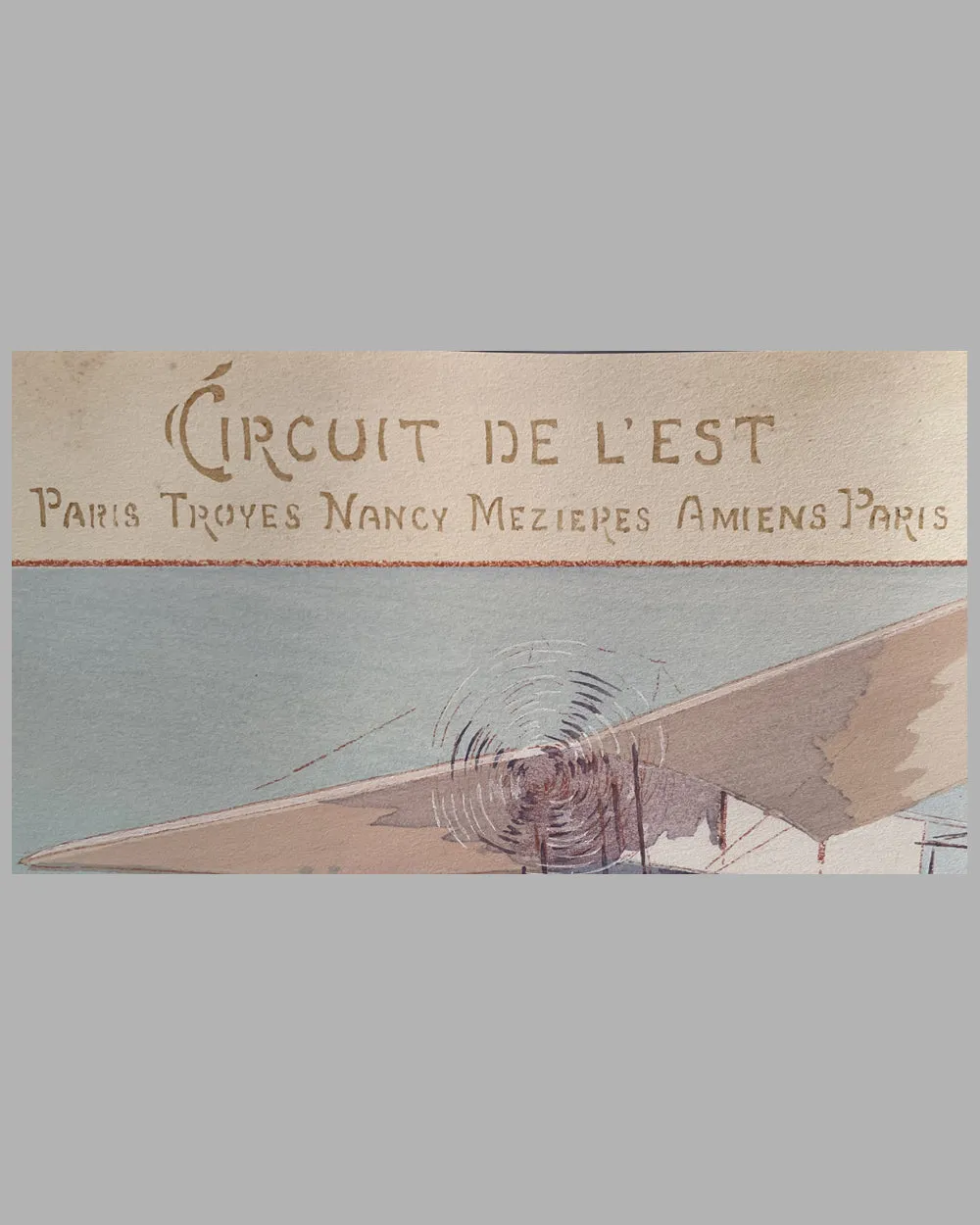 "Circuit de l'Est" lithograph by Marguerite (Gamy) Montaut, 1910