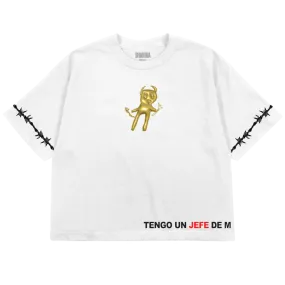 Tengo Un Jefe De M Crop T-shirt - White