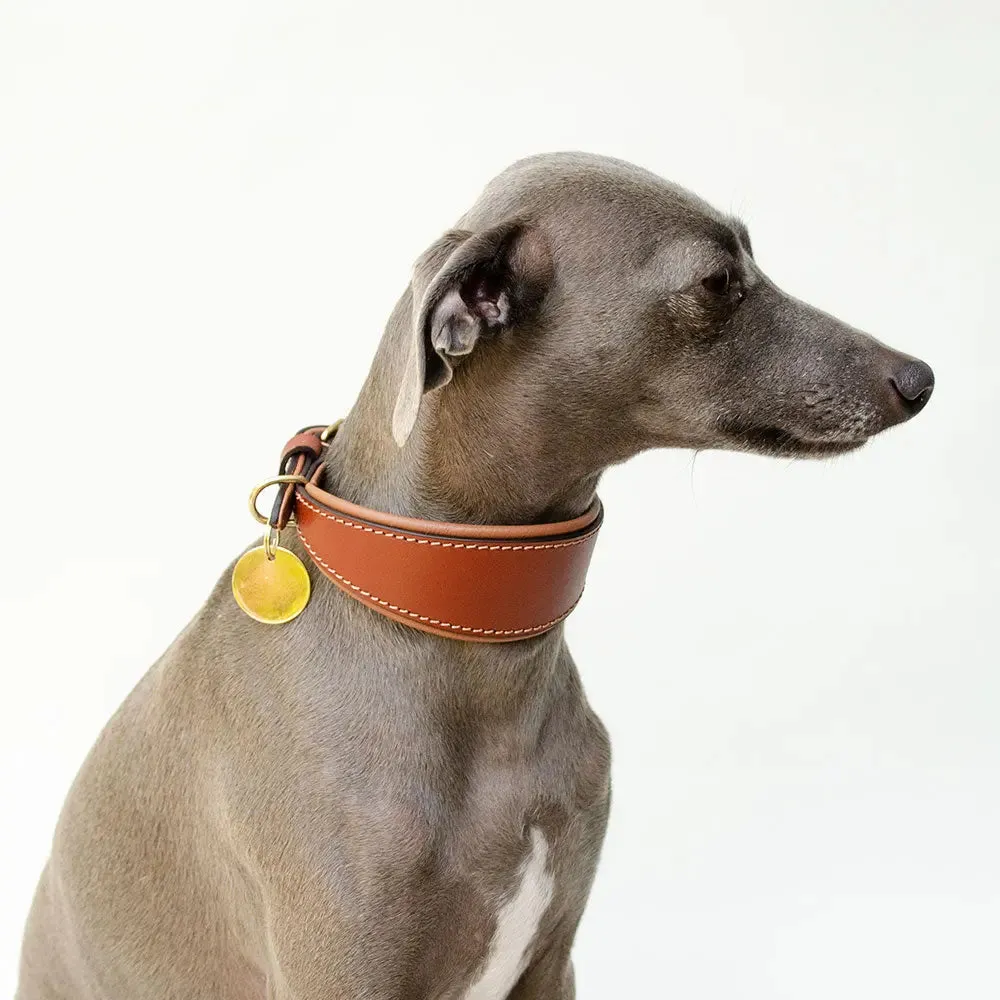 Windhund Lederhalsband - "Nappa Greyhound" - tan