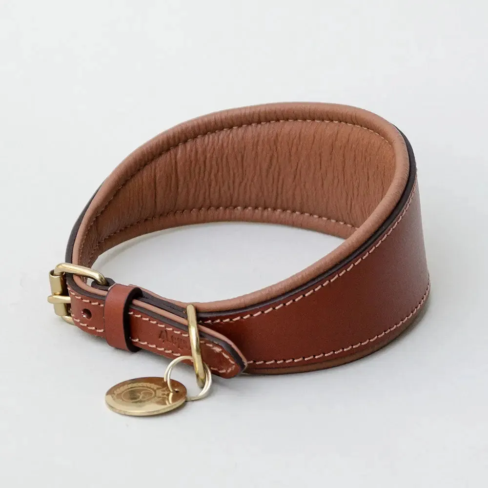 Windhund Lederhalsband - "Nappa Greyhound" - tan