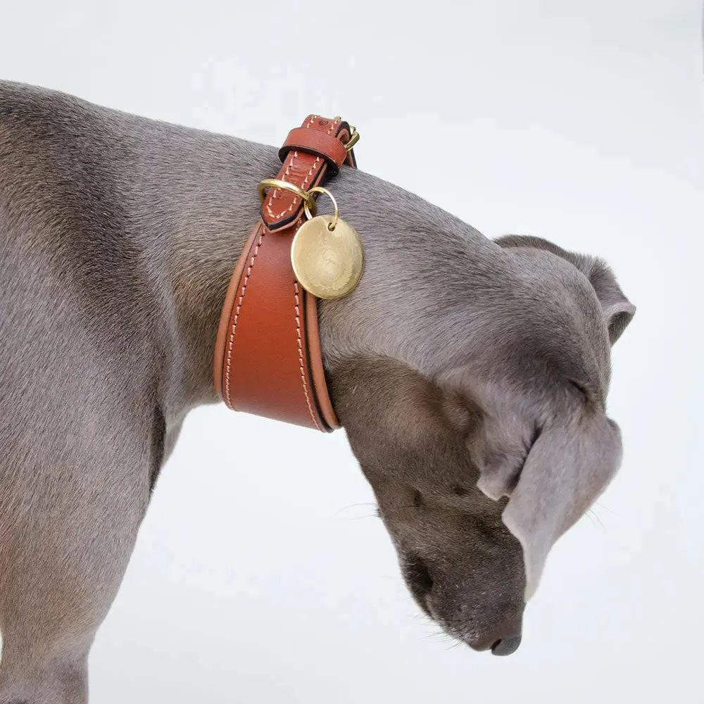 Windhund Lederhalsband - "Nappa Greyhound" - tan