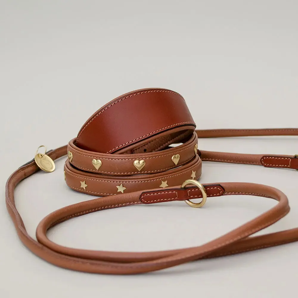 Windhund Lederhalsband - "Nappa Greyhound" - tan