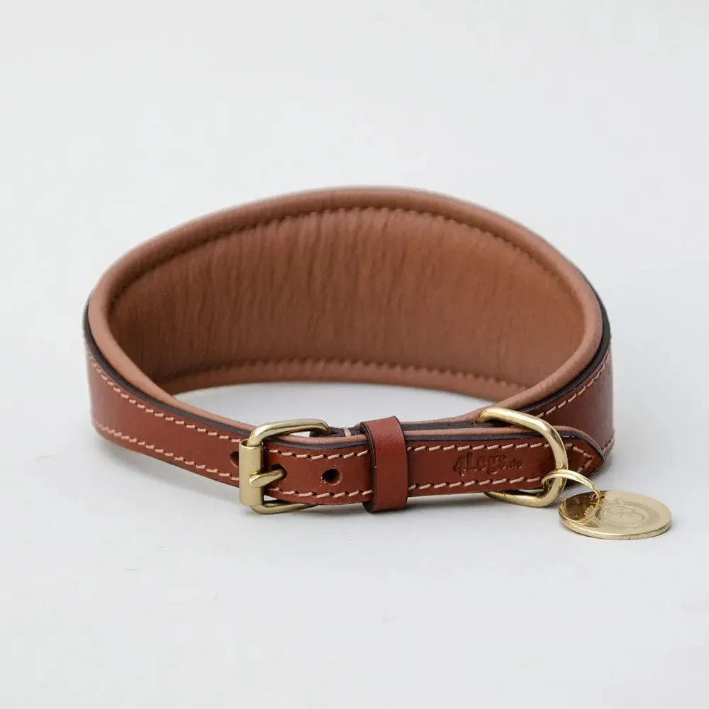 Windhund Lederhalsband - "Nappa Greyhound" - tan