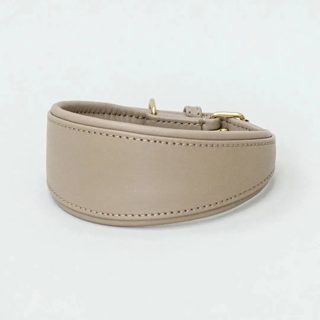 Windhund-Lederhalsband - "Nappa Greyhound" - taupe